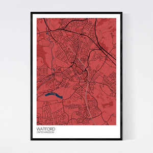 Watford City Map Print