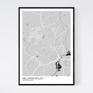 Wellingborough City Map Print