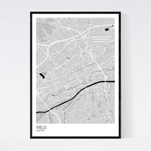 Wels City Map Print