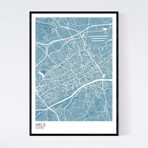 Wels City Map Print