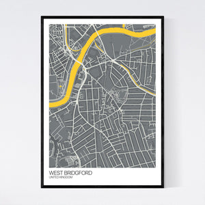 West Bridgford City Map Print