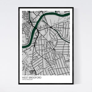 West Bridgford City Map Print