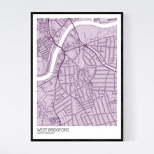 Load image into Gallery viewer, West Bridgford City Map Print