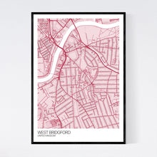 Load image into Gallery viewer, West Bridgford City Map Print