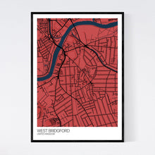 Load image into Gallery viewer, West Bridgford City Map Print