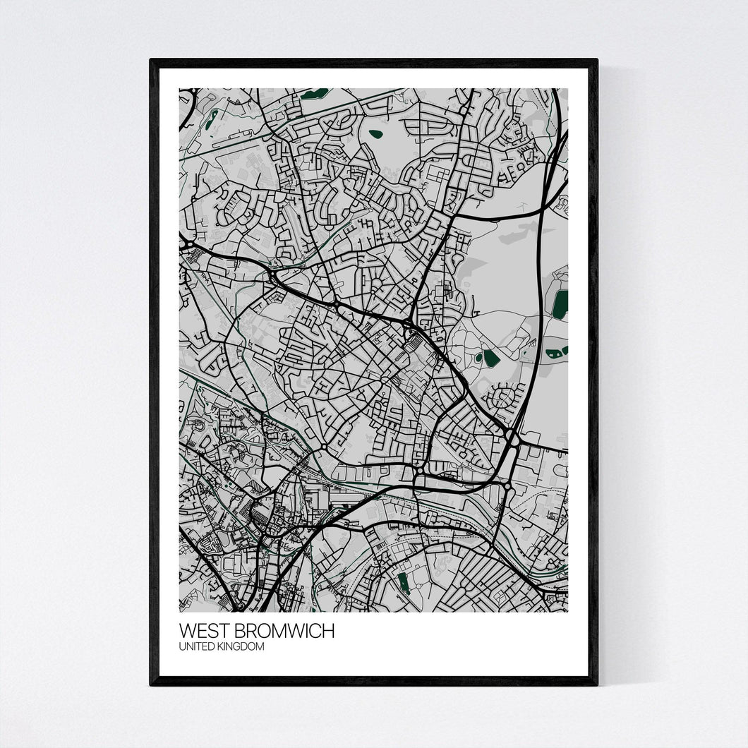 West Bromwich City Map Print