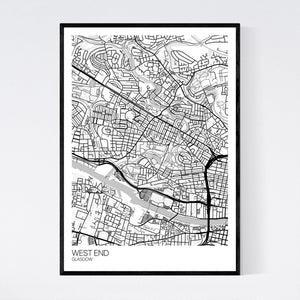 West End Neighbourhood Map Print