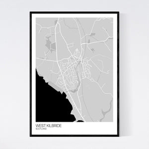 West Kilbride Town Map Print