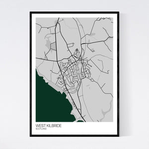 West Kilbride Town Map Print