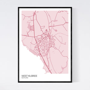 West Kilbride Town Map Print
