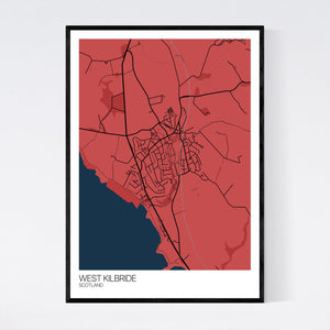 West Kilbride Town Map Print