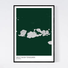 Load image into Gallery viewer, West Nusa Tenggara Region Map Print