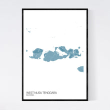 Load image into Gallery viewer, West Nusa Tenggara Region Map Print