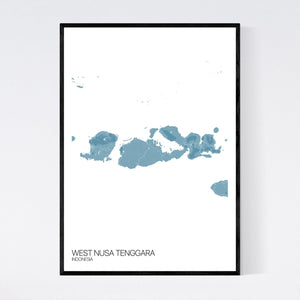 West Nusa Tenggara Region Map Print