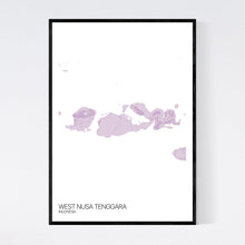 Load image into Gallery viewer, West Nusa Tenggara Region Map Print