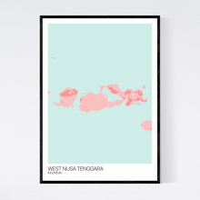 Load image into Gallery viewer, West Nusa Tenggara Region Map Print