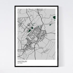 Westbury Town Map Print