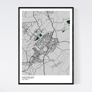 Westbury Town Map Print