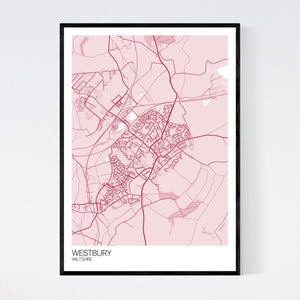 Westbury Town Map Print