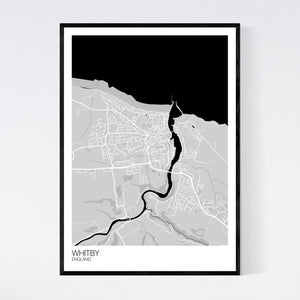 Whitby Town Map Print