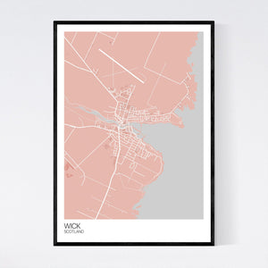 Wick Town Map Print