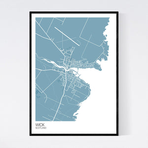 Wick Town Map Print