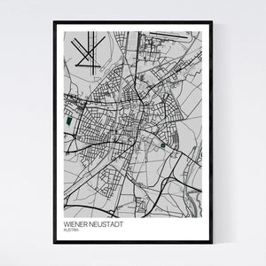 Wiener Neustadt City Map Print