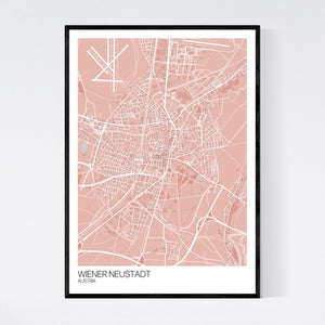 Wiener Neustadt City Map Print