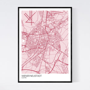 Wiener Neustadt City Map Print