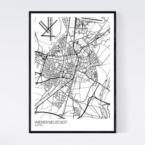 Wiener Neustadt City Map Print