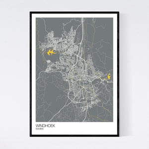 Windhoek City Map Print