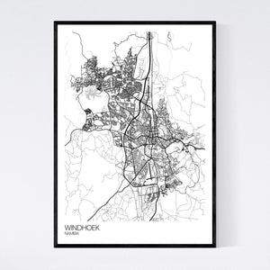 Windhoek City Map Print