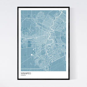Winnipeg City Map Print