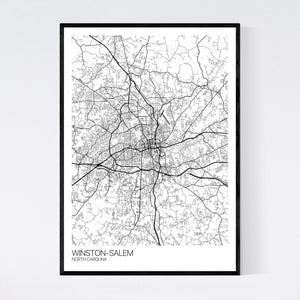 Map of Winston-Salem, North Carolina