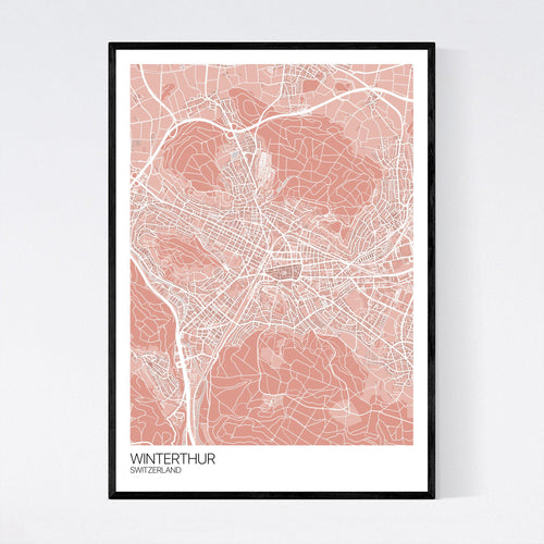 Map of Winterthur, Switzerland