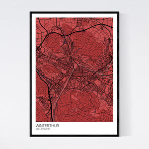 Winterthur City Map Print