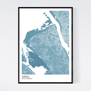 Wirral Region Map Print