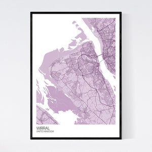 Wirral Region Map Print