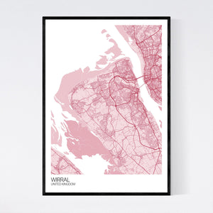 Wirral Region Map Print