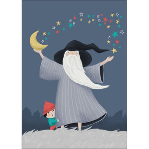 Wizard, Moon and Stars Print