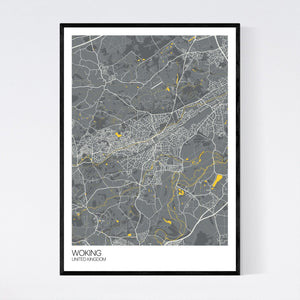 Woking City Map Print