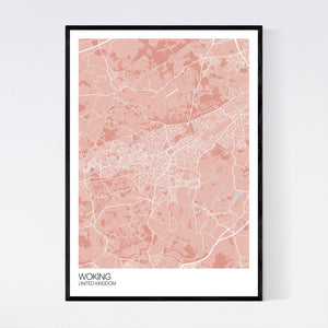 Woking City Map Print