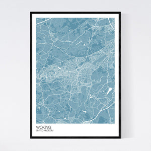 Woking City Map Print