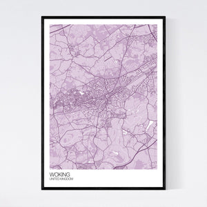 Woking City Map Print