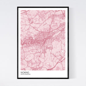 Woking City Map Print
