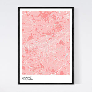 Woking City Map Print