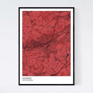 Woking City Map Print