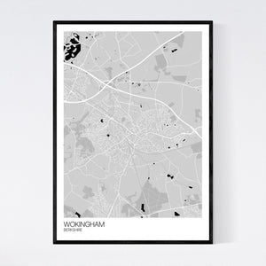 Wokingham Town Map Print