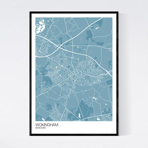 Wokingham Town Map Print