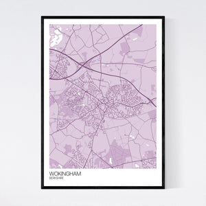 Wokingham Town Map Print